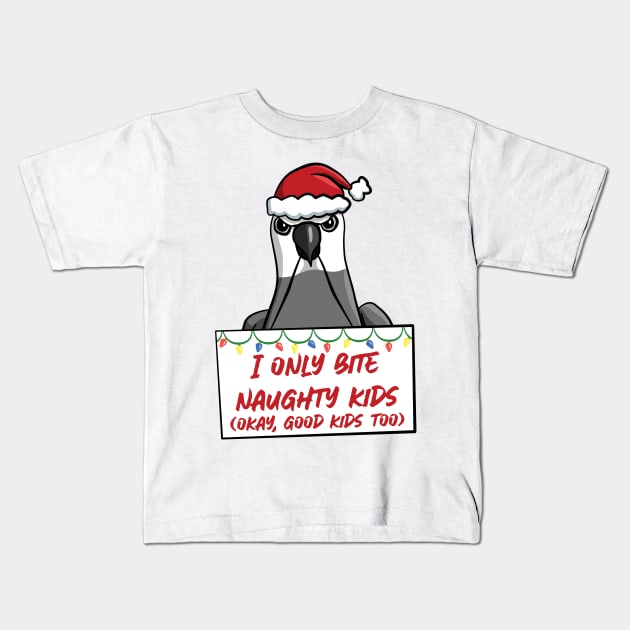 Only Bite Naughty Kids White Face Cockatiel Kids T-Shirt by punkburdarts